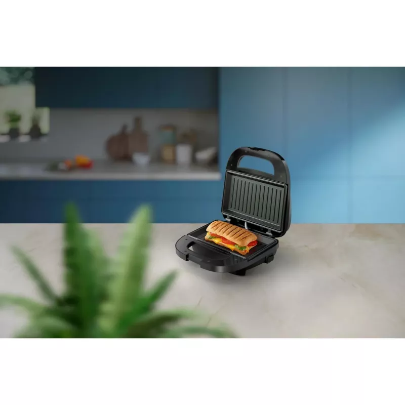 Sandwichera Philips HD2330/90, 1 sándwich, 750 W, negra