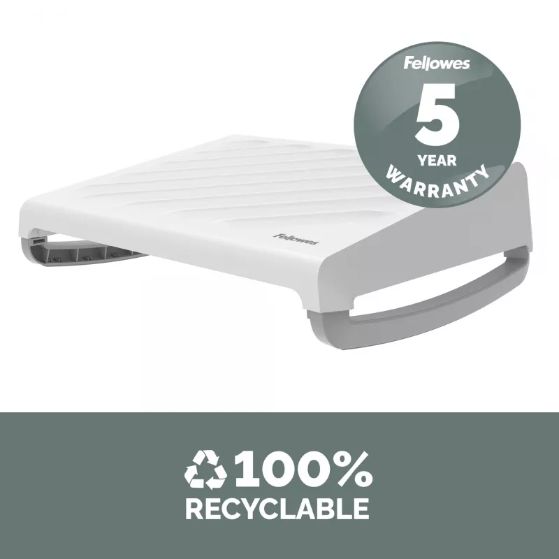 Fellowes reposapiés bajo el escritorio - Breyta reposapiés ergonómico con superficie texturizada - reposapiés para oficina y hogar - blanco