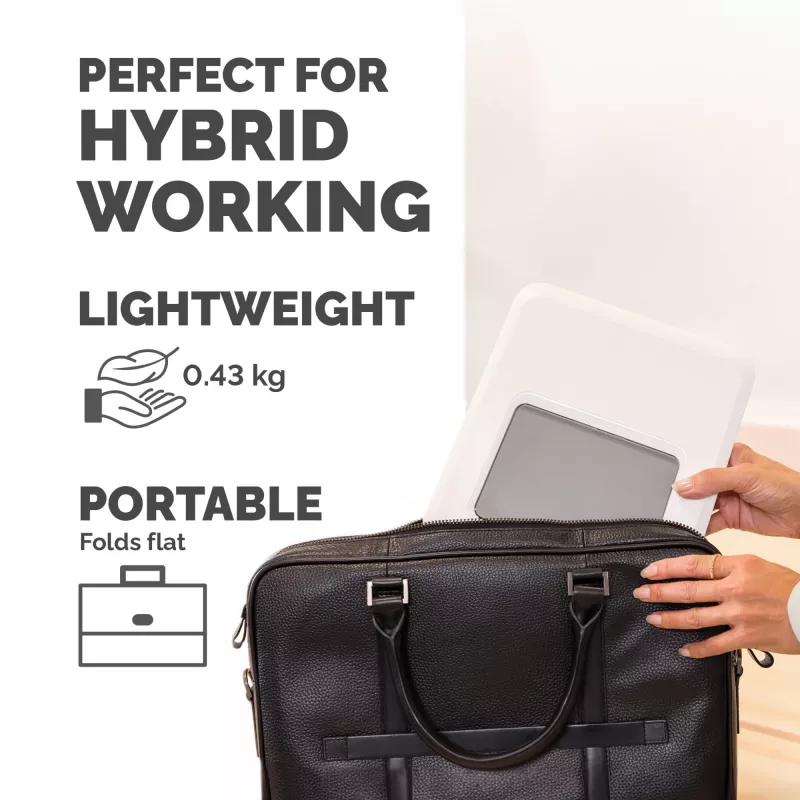 Fellowes soporte para portátil de escritorio - Breyta elevador de portátil ajustable para hogar y oficina - soporte portátil con 12 niveles de altura - tamaño máx. de portátil 14 pulgadas, peso máx. 4 kg - blanco