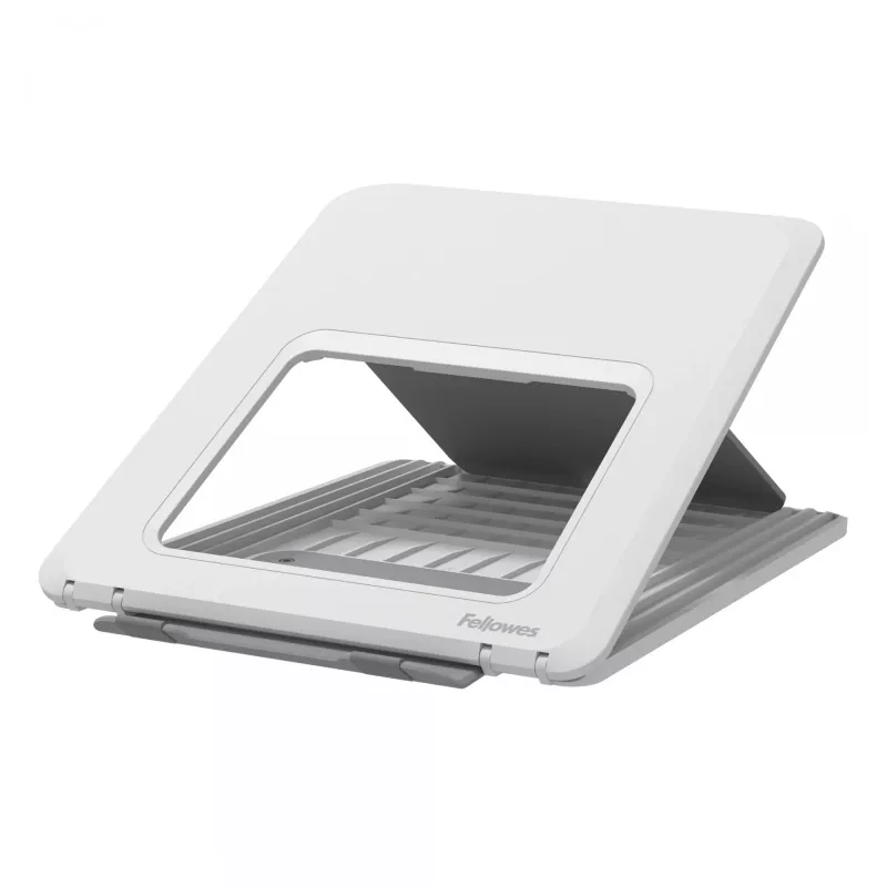 Fellowes soporte para portátil de escritorio - Breyta elevador de portátil ajustable para hogar y oficina - soporte portátil con 12 niveles de altura - tamaño máx. de portátil 14 pulgadas, peso máx. 4 kg - blanco
