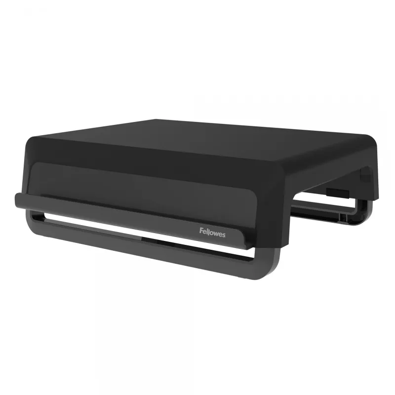 Fellowes soporte para monitor de ordenador con 3 niveles de altura - Breyta elevador de monitor con gestión de cables - soporte de monitor ergonómico y ajustable para ordenador - peso máx. 15 kg - negro