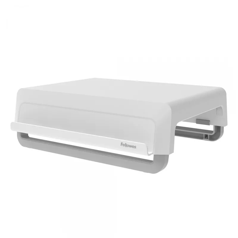 Fellowes Breyta 100016561 elevador de monitor, 3 posiciones de altura, portátil con asa, blanco