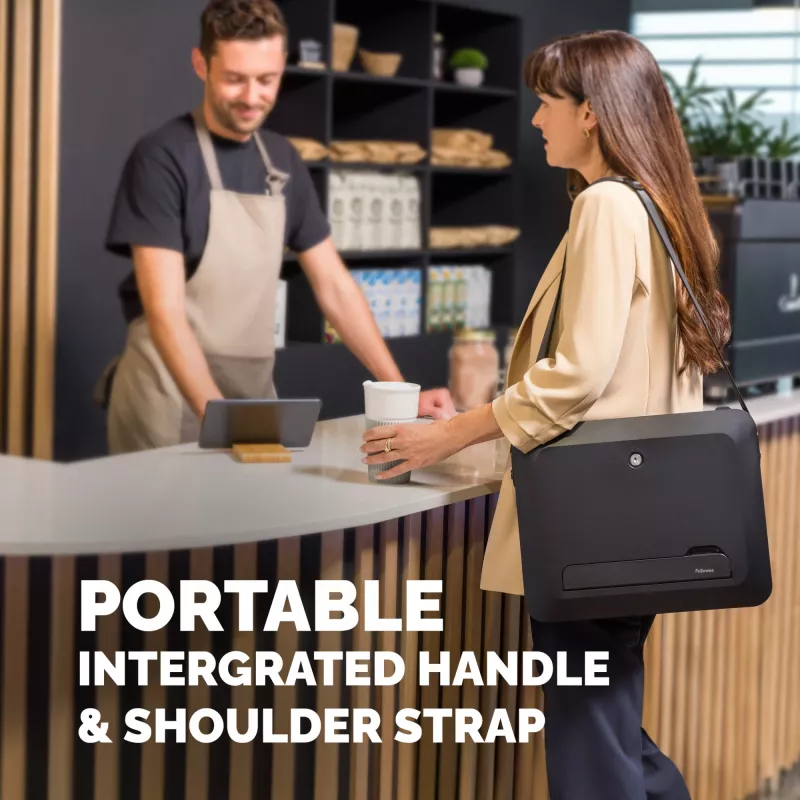 Fellowes funda para portátil con soporte integrado - Breyta funda para portátil con cierre para trabajo híbrido y portátiles de hasta 14 pulgadas/4 kg - negra