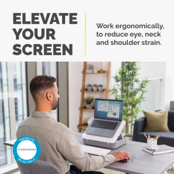 Fellowes funda para portátil con soporte integrado – Breyta funda para portátil con cierre para trabajo híbrido y portátiles de hasta 14 pulgadas/4 kg – blanca