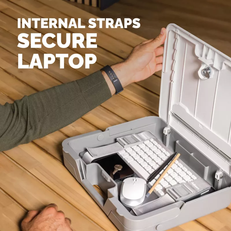 Fellowes funda para portátil con soporte integrado – Breyta funda para portátil con cierre para trabajo híbrido y portátiles de hasta 14 pulgadas/4 kg – blanca