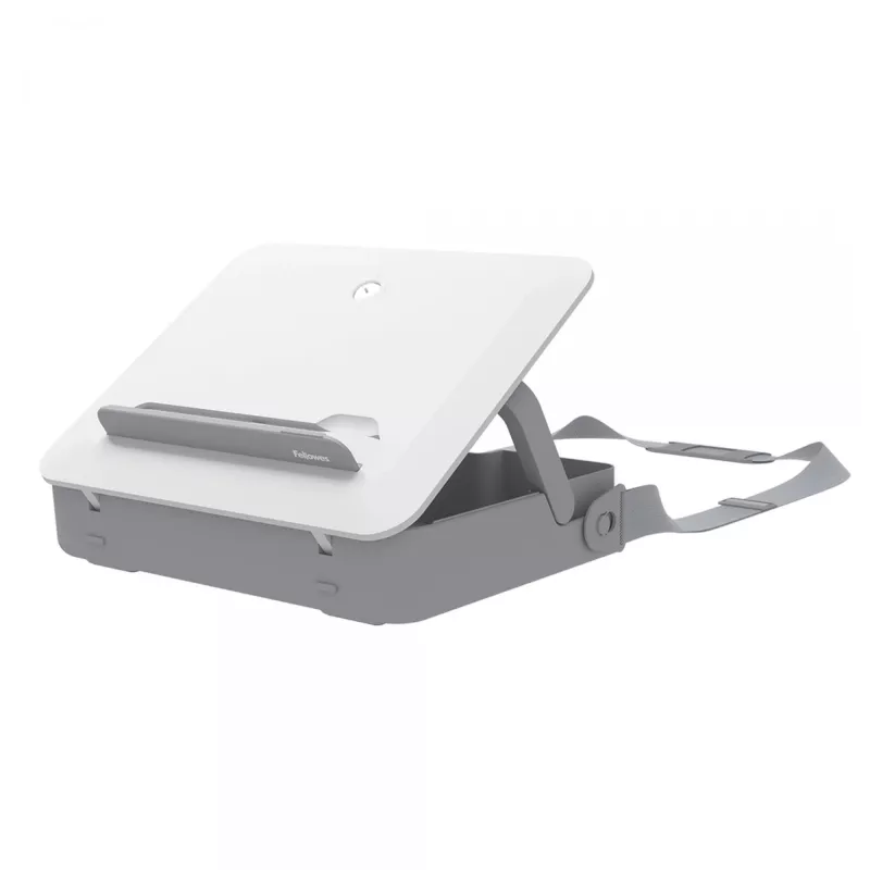 Fellowes funda para portátil con soporte integrado – Breyta funda para portátil con cierre para trabajo híbrido y portátiles de hasta 14 pulgadas/4 kg – blanca