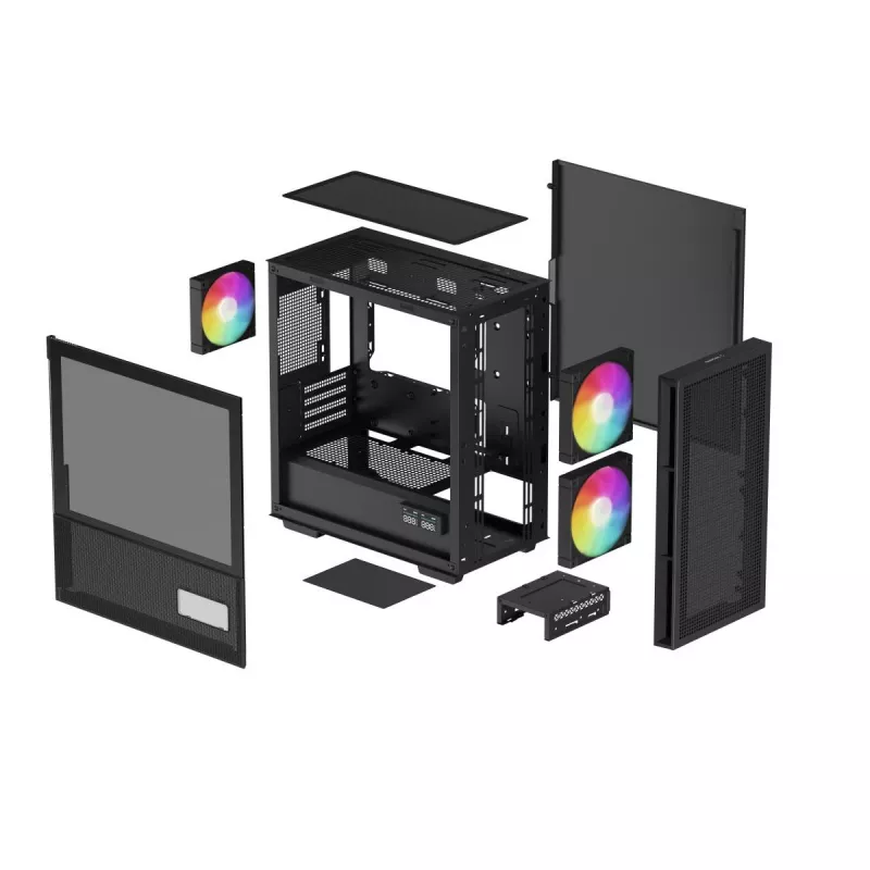 DeepCool CH360 DIGITAL R-CH360-BKAPE3D-G-1 caja de PC Micro Tower, micro ATX/Mini-ITX, vidrio templado, negra