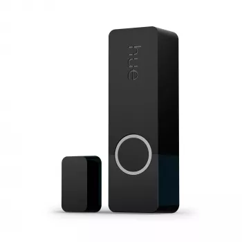 Sensor de contacto Philips Secure, inalámbrico, ZigBee, negro, puerta/ventana, cinta adhesiva/tornillo, III
