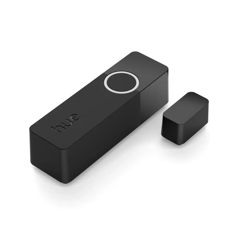 Sensor de contacto Philips Secure, inalámbrico, ZigBee, negro, puerta/ventana, cinta adhesiva/tornillo, III