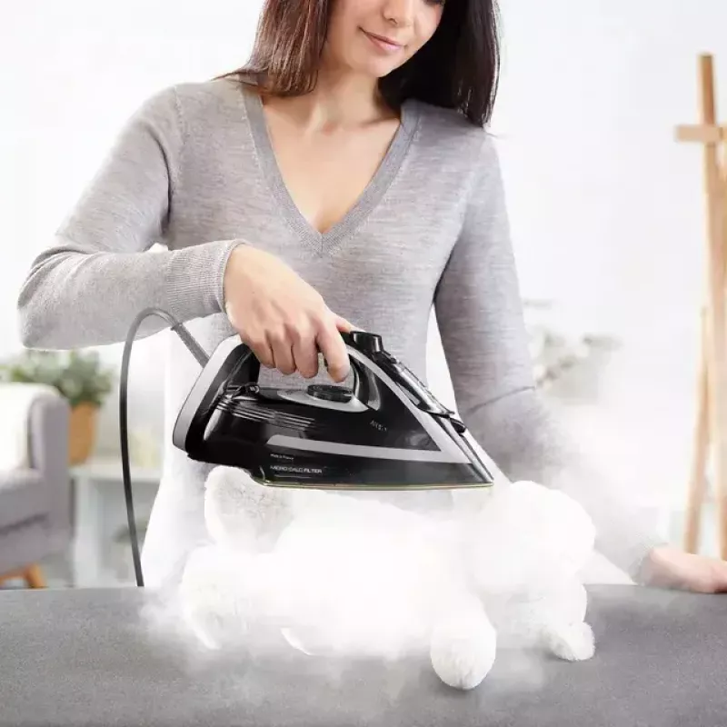 Plancha Tefal Puregliss FV8062E0 plancha en seco y de vapor suela Durilium AirGlide Autoclean 3000 W negra, gris