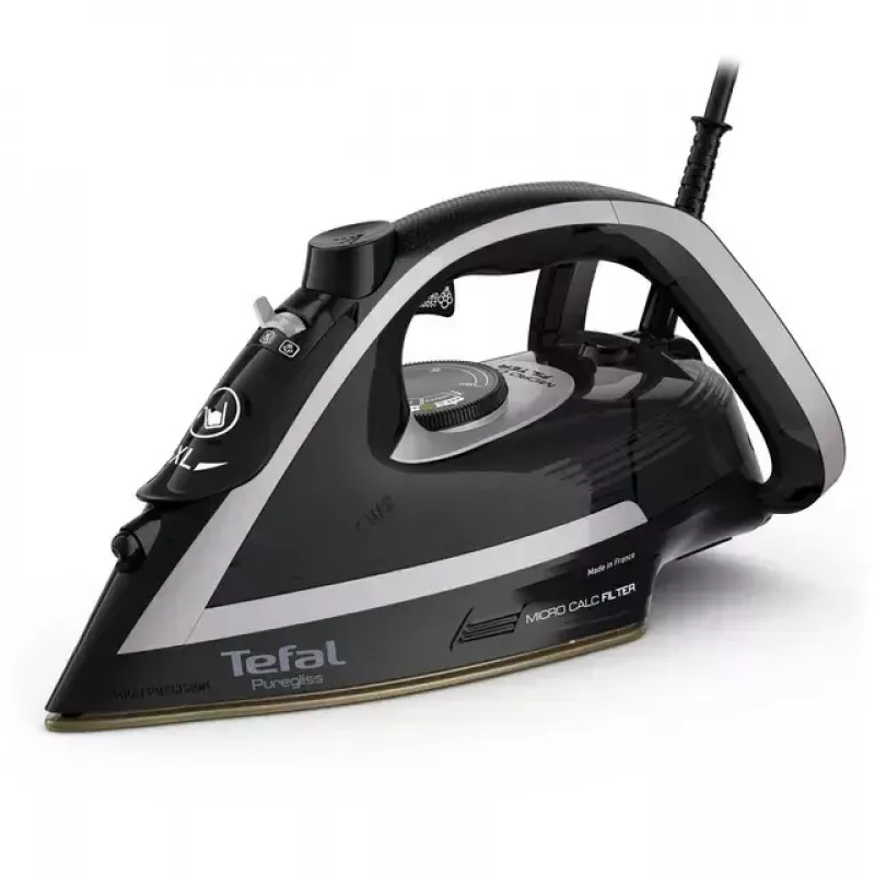 Plancha Tefal Puregliss FV8062E0 plancha en seco y de vapor suela Durilium AirGlide Autoclean 3000 W negra, gris