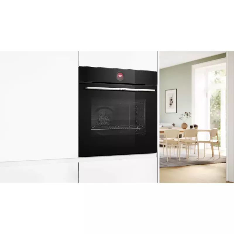 Horno empotrable Bosch Serie 8 HBG7721B1 — eléctrico, 71 L, autolimpieza pirolítica, control táctil, Wi‑Fi, lámpara halógena, negro