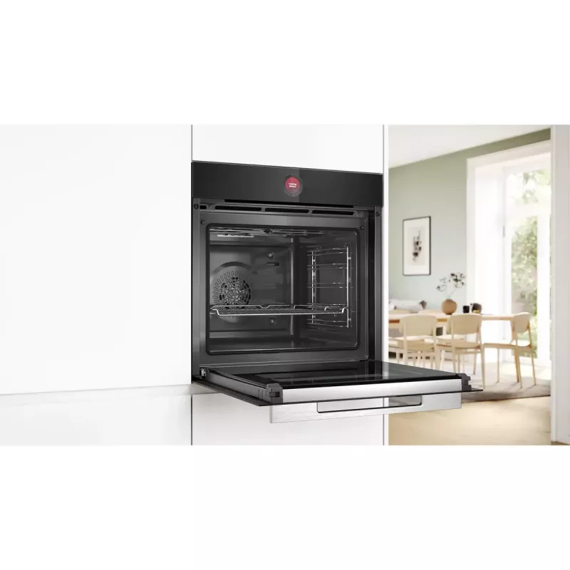 Horno empotrable Bosch Serie 8 HBG7721B1 — eléctrico, 71 L, autolimpieza pirolítica, control táctil, Wi‑Fi, lámpara halógena, negro