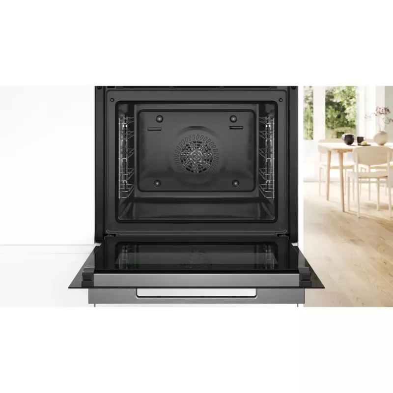 Horno empotrable Bosch Serie 8 HBG7721B1 — eléctrico, 71 L, autolimpieza pirolítica, control táctil, Wi‑Fi, lámpara halógena, negro