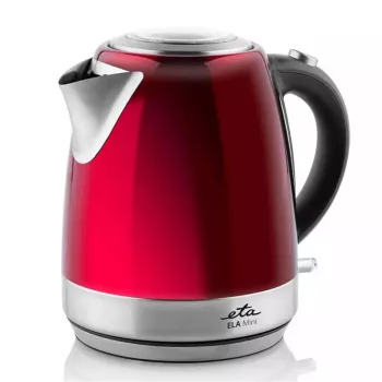 Hervidor eléctrico ETA 1,2 L 2100 W rojo — acero inoxidable, indicador de nivel de agua