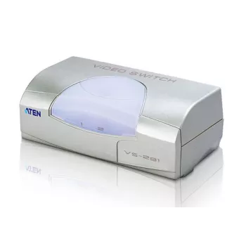 ATEN conmutador de vídeo VGA de 2 puertos, VGA, metal, plástico, plata, 60 Hz, 10 m, 640 x 480 (VGA), 800 x 600 (SVGA), 1024 x 768 (XGA), 1600 x 1200 (UXGA), 1920 x 1440