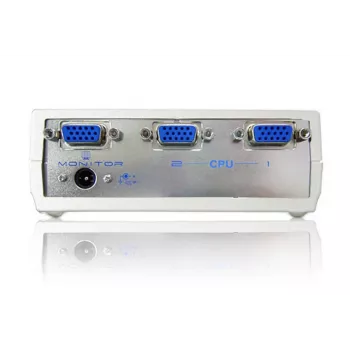 ATEN conmutador de vídeo VGA de 2 puertos, VGA, metal, plástico, plata, 60 Hz, 10 m, 640 x 480 (VGA), 800 x 600 (SVGA), 1024 x 768 (XGA), 1600 x 1200 (UXGA), 1920 x 1440