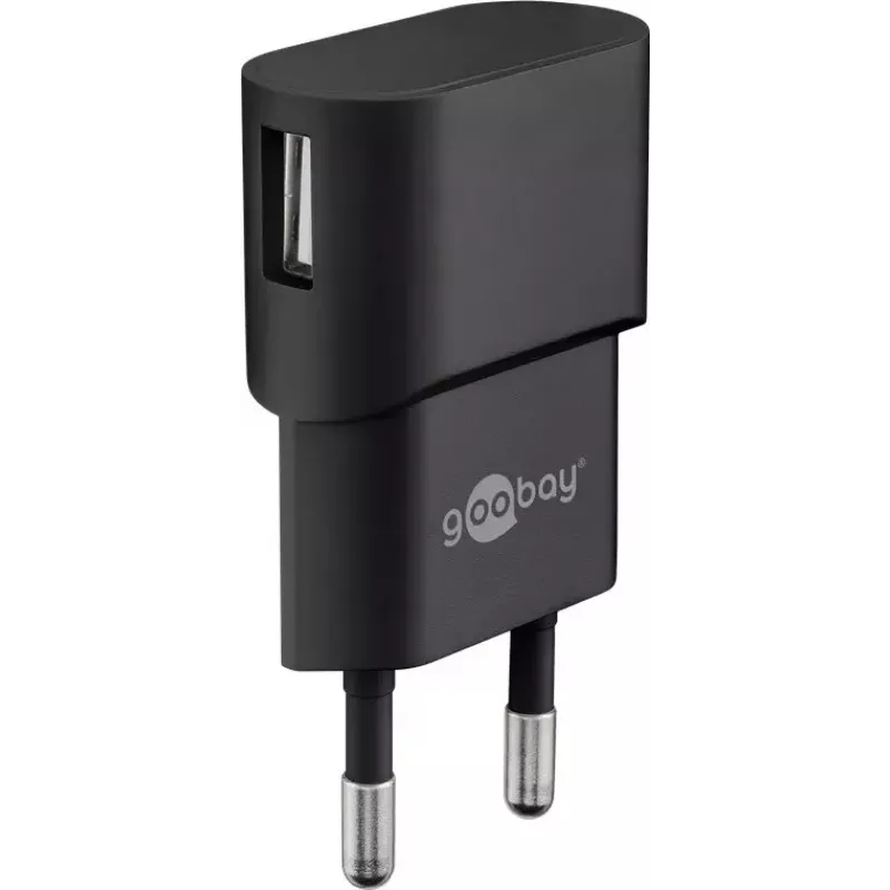 Cargador de interior GOOBAY 45298 – USB universal 5V 1m, AC 100–240V, 5 W, negro