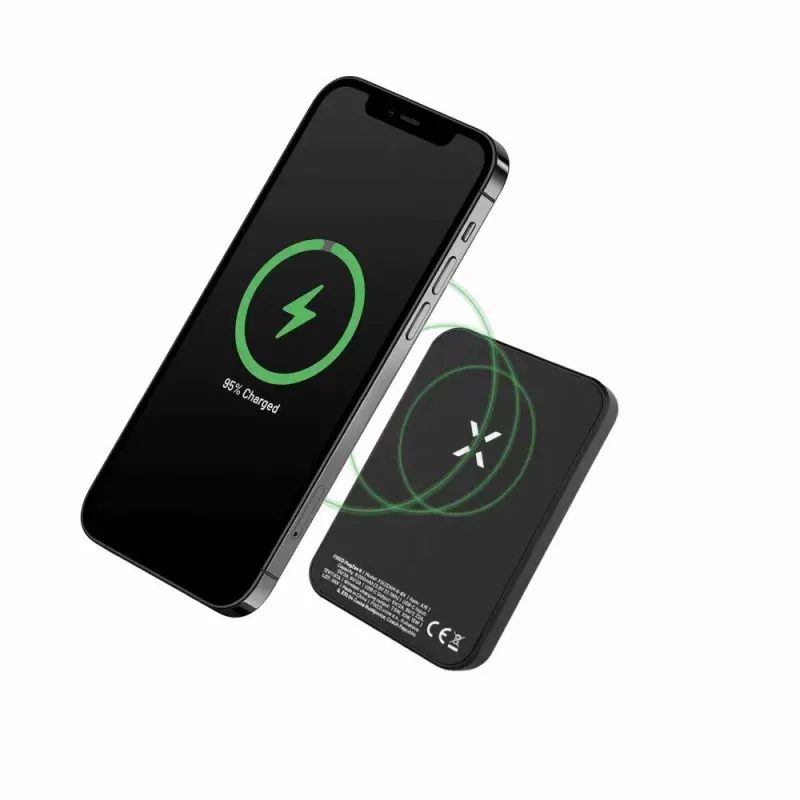 Batería portátil FIXED MagZen 6000 mAh – Negro, salida USB para smartphones y tablets