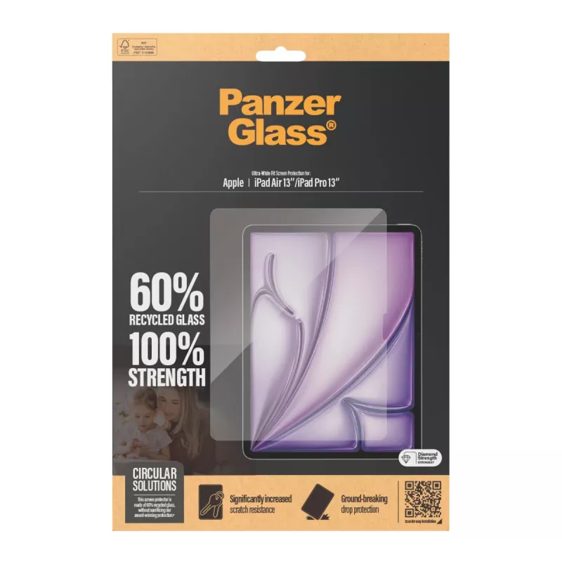 PanzerGlass® Lámina protectora de pantalla iPad Air 13'' (2024-2026) | iPad Pro 13'' (2024-2025) | Ultra-Wide Fit