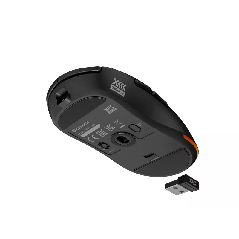 GENESIS Zircon XIII Ratón Gaming Ambidiestro RF Inalámbrico + USB Type-C Óptico 26000 DPI