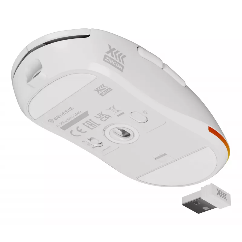 GENESIS Zircon XIII Ratón Gaming Ambidiestro RF Inalámbrico + USB Type-C Óptico 26000 DPI