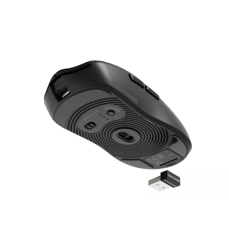 GENESIS Zircon 500 Ratón Gaming Diestro RF Inalámbrico + Bluetooth + USB Type-C Óptico 10000 DPI