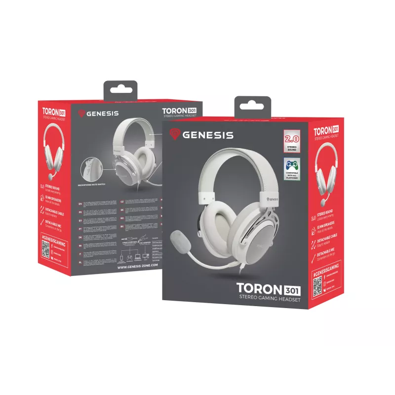 GENESIS Toron 301 Auriculares Con cable Diadema Gaming Blanco