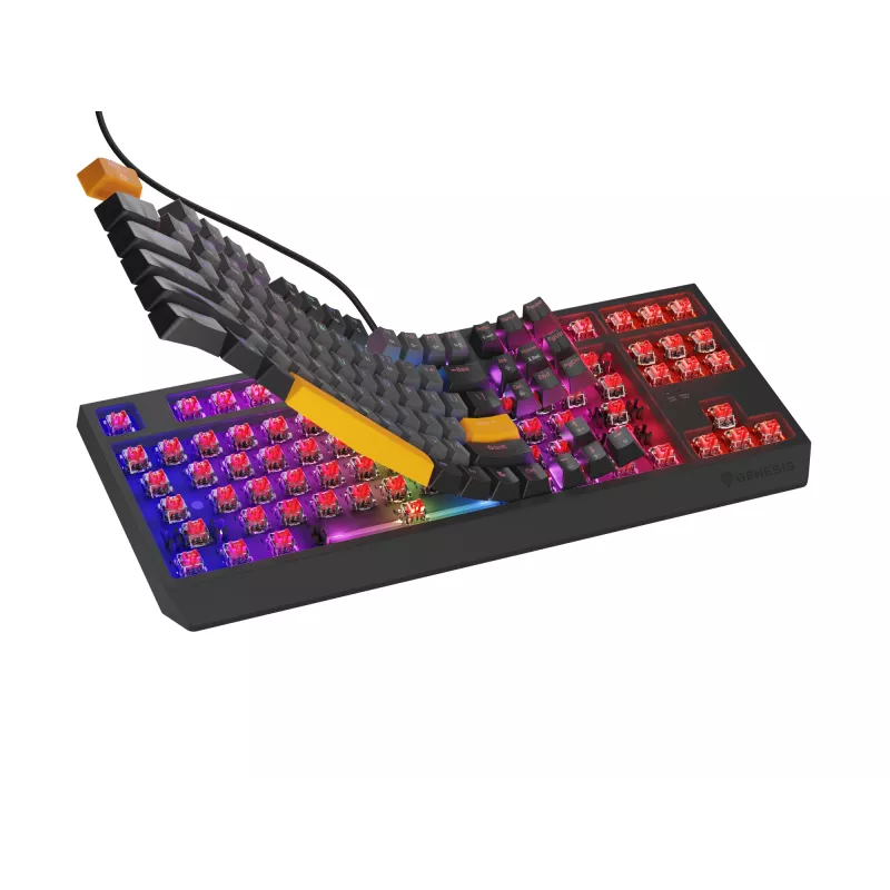 Genesis Thor 230 TKL teclado mecánico gaming con cable, US, Anchor Gray Negative, Outemu Red