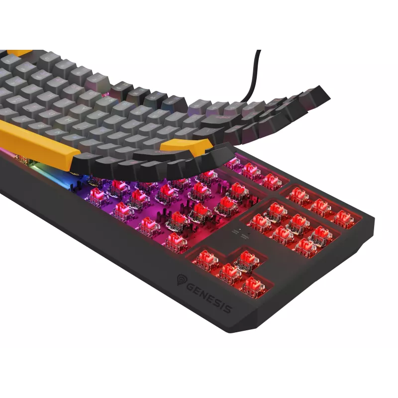 Genesis Thor 230 TKL teclado mecánico gaming con cable, US, Anchor Gray Negative, Outemu Red