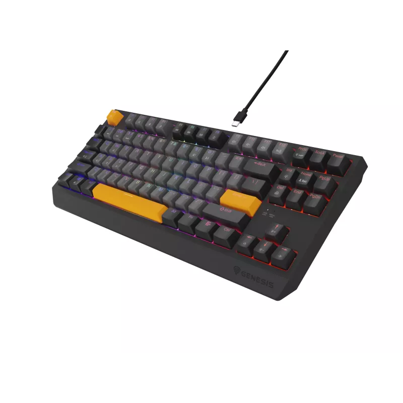 Genesis Thor 230 TKL teclado mecánico gaming con cable, US, Anchor Gray Negative, Outemu Red