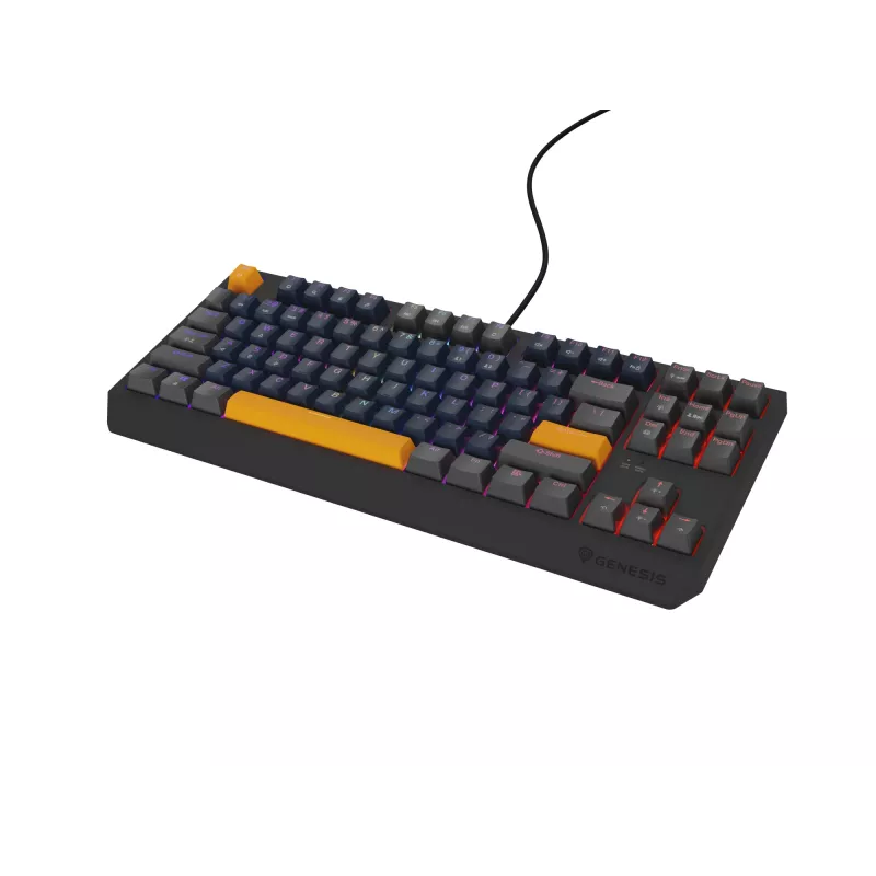 GENESIS THOR 230 TKL Teclado Gaming USB + RF Inalámbrico + Bluetooth QWERTY Negro, Azul, Gris, Naranja