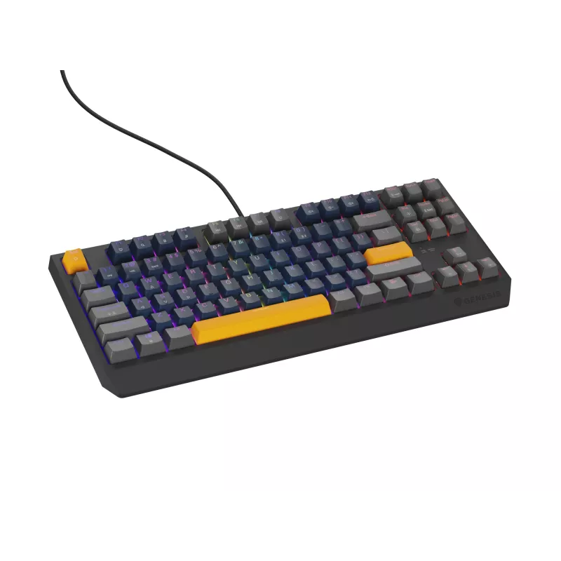 GENESIS THOR 230 TKL Teclado Gaming USB + RF Inalámbrico + Bluetooth QWERTY Negro, Azul, Gris, Naranja