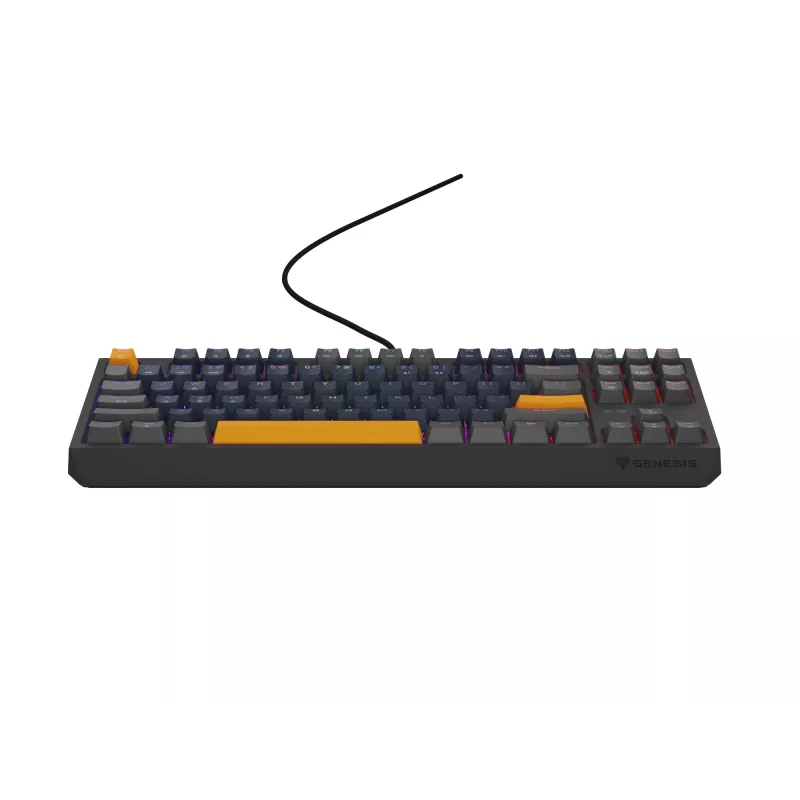 GENESIS THOR 230 TKL Teclado Gaming USB + RF Inalámbrico + Bluetooth QWERTY Negro, Azul, Gris, Naranja