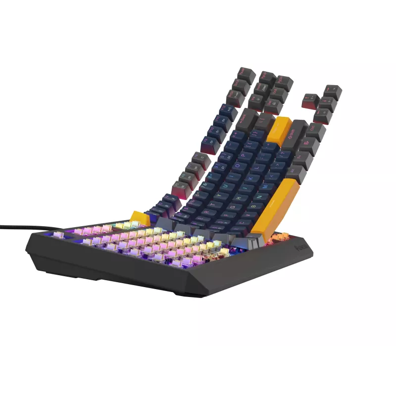 GENESIS THOR 230 TKL Teclado Gaming USB + RF Inalámbrico + Bluetooth QWERTY Negro, Azul, Gris, Naranja