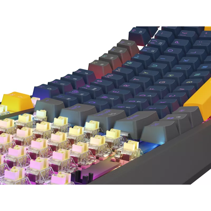 GENESIS THOR 230 TKL Teclado Gaming USB + RF Inalámbrico + Bluetooth QWERTY Negro, Azul, Gris, Naranja