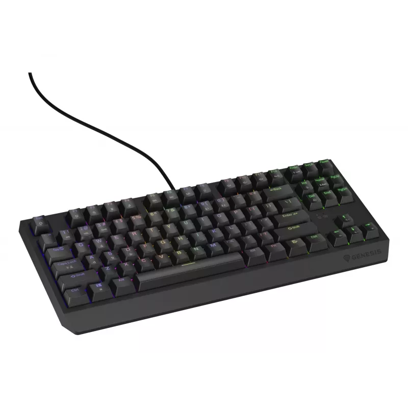 Teclado gaming mecánico Genesis Thor 230 TKL — Tenkeyless, US QWERTY, interruptores Outemu Brown, RGB, 1000 Hz, USB