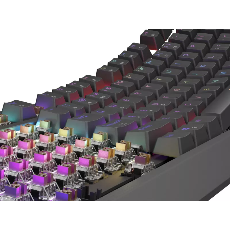Teclado gaming mecánico Genesis Thor 230 TKL — Tenkeyless, US QWERTY, interruptores Outemu Brown, RGB, 1000 Hz, USB
