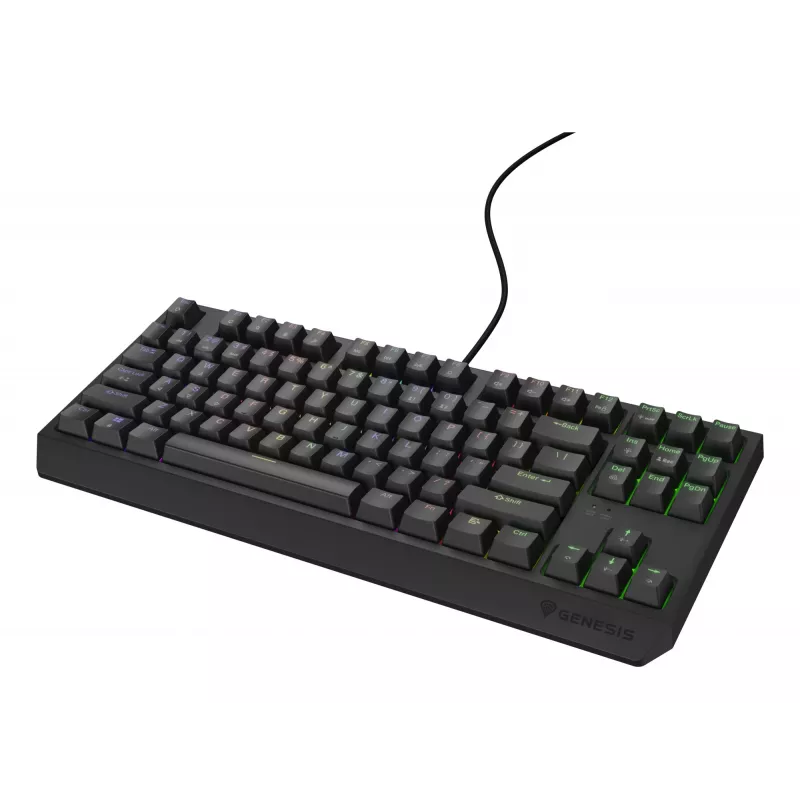 Teclado gaming mecánico Genesis Thor 230 TKL — Tenkeyless, US QWERTY, interruptores Outemu Brown, RGB, 1000 Hz, USB