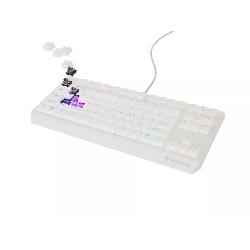 Genesis Thor 230 TKL teclado mecánico gaming con cable, US, blanco, Outemu Brown