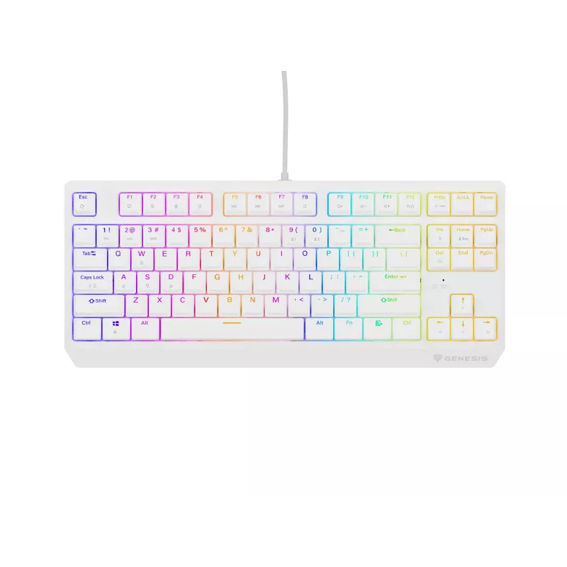 Genesis Thor 230 TKL teclado mecánico gaming con cable, US, blanco, Outemu Brown