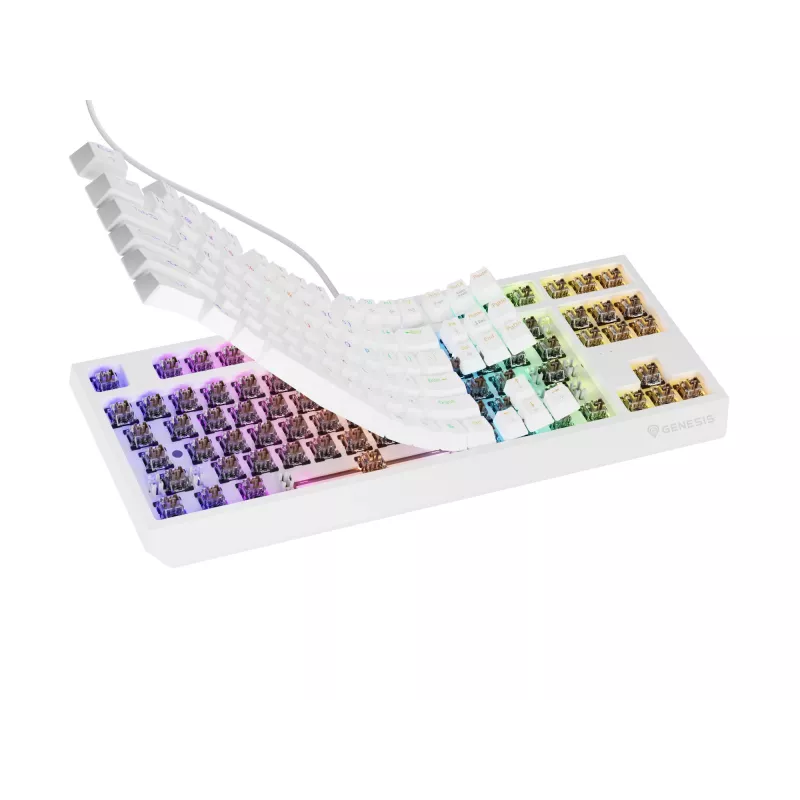 Genesis Thor 230 TKL teclado mecánico gaming con cable, US, blanco, Outemu Brown