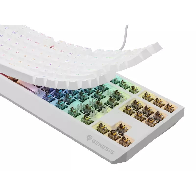 Genesis Thor 230 TKL teclado mecánico gaming con cable, US, blanco, Outemu Brown