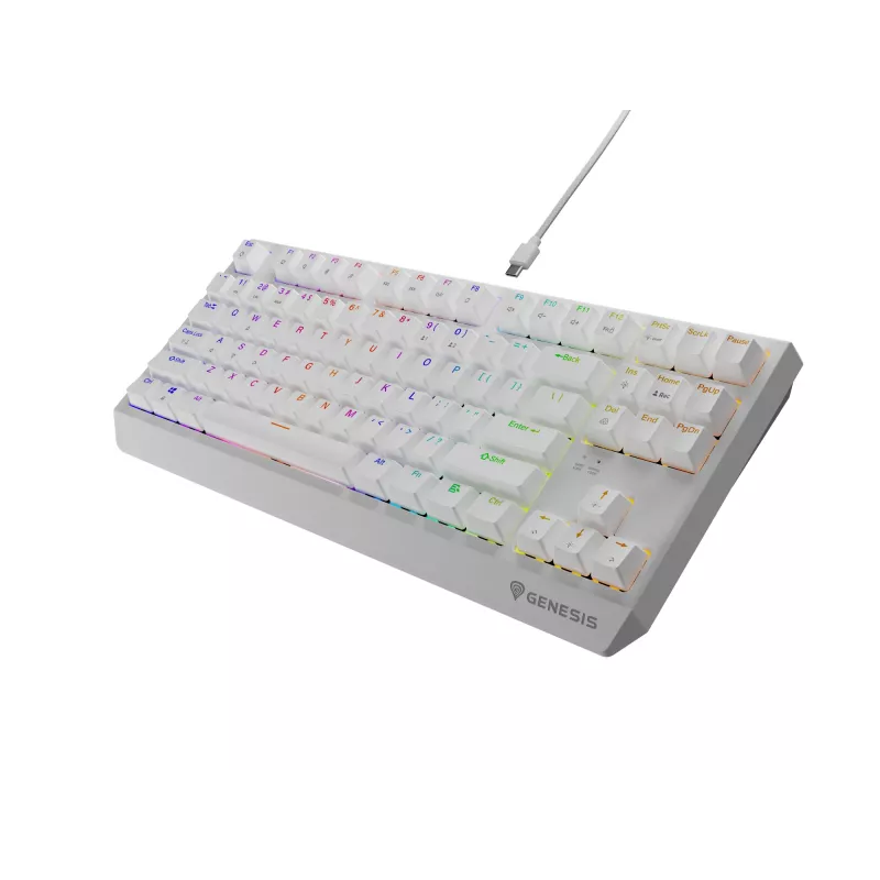 Genesis Thor 230 TKL teclado mecánico gaming con cable, US, blanco, Outemu Brown