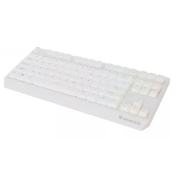 Teclado gaming tenkeyless GENESIS Thor 230 TKL — USB, RF Wireless, Bluetooth, QWERTY, blanco