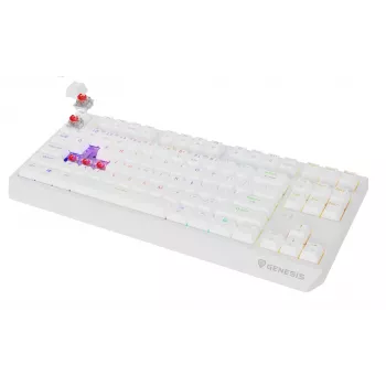 Teclado gaming tenkeyless GENESIS Thor 230 TKL — USB, RF Wireless, Bluetooth, QWERTY, blanco