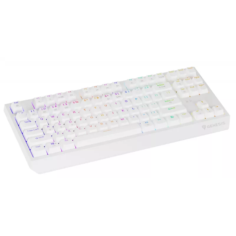 Teclado gaming tenkeyless GENESIS Thor 230 TKL — USB, RF Wireless, Bluetooth, QWERTY, blanco