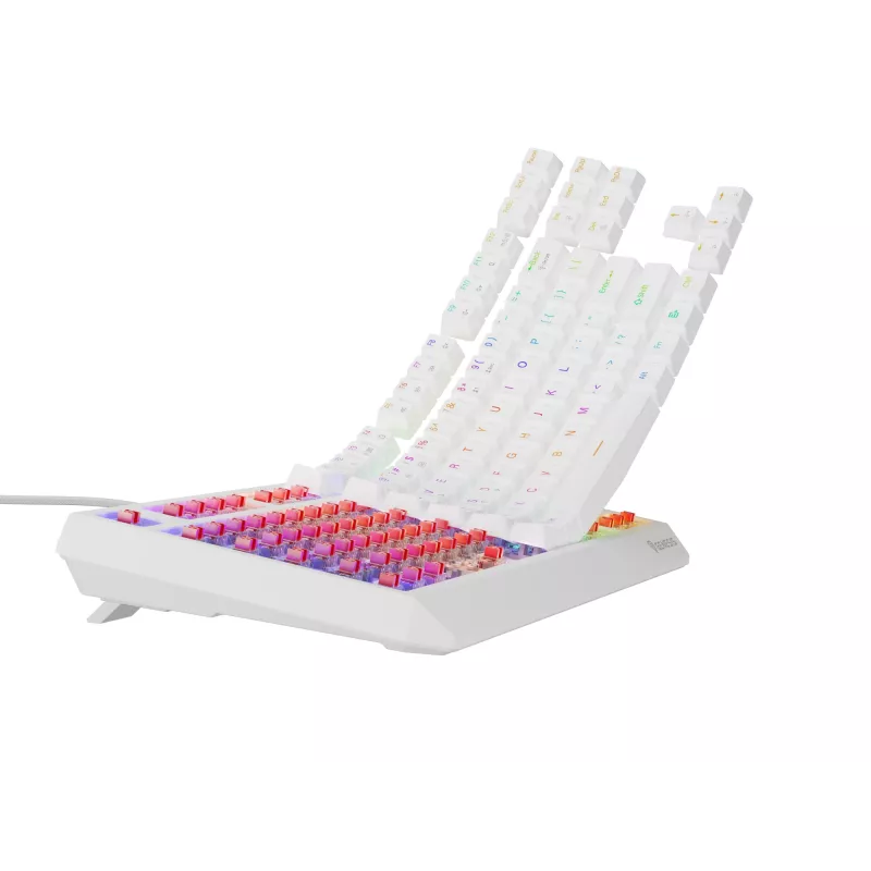 Teclado gaming tenkeyless GENESIS Thor 230 TKL — USB, RF Wireless, Bluetooth, QWERTY, blanco