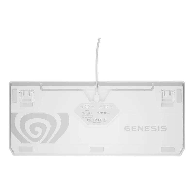 Teclado gaming tenkeyless GENESIS Thor 230 TKL — USB, RF Wireless, Bluetooth, QWERTY, blanco