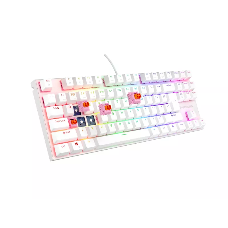 Teclado gaming GENESIS Thor 303 TKL USB QWERTY US International blanco